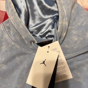 Nike Jordan blue acid washed look hoodie and sweats womens Large Nwt